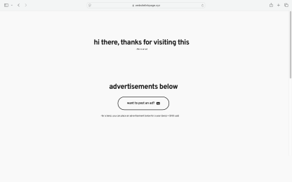 website ad display "a benji"
